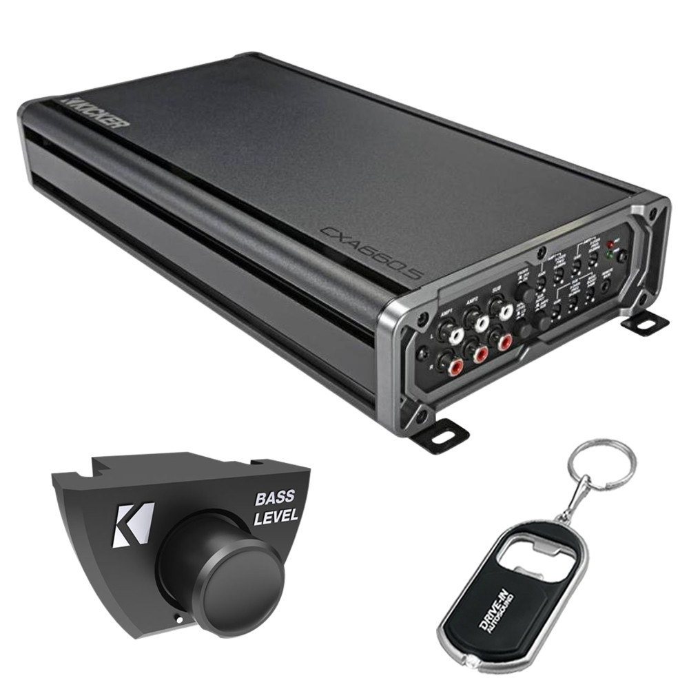 Kicker 46CXA6605T 5 Channel Car Amplifier and 46CXARCT Dash-Mount